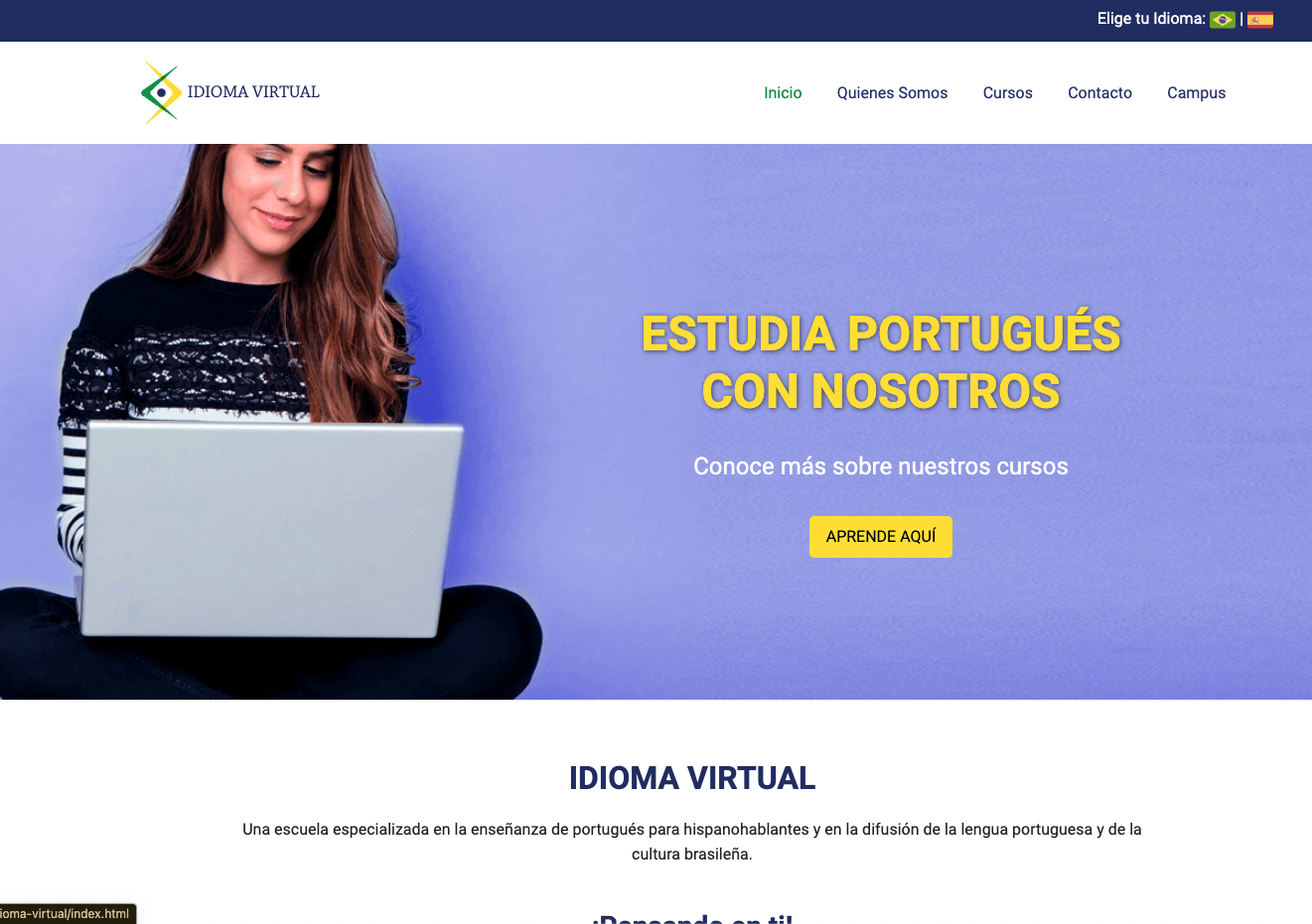 Idioma Virtual — Portugués a un Clic